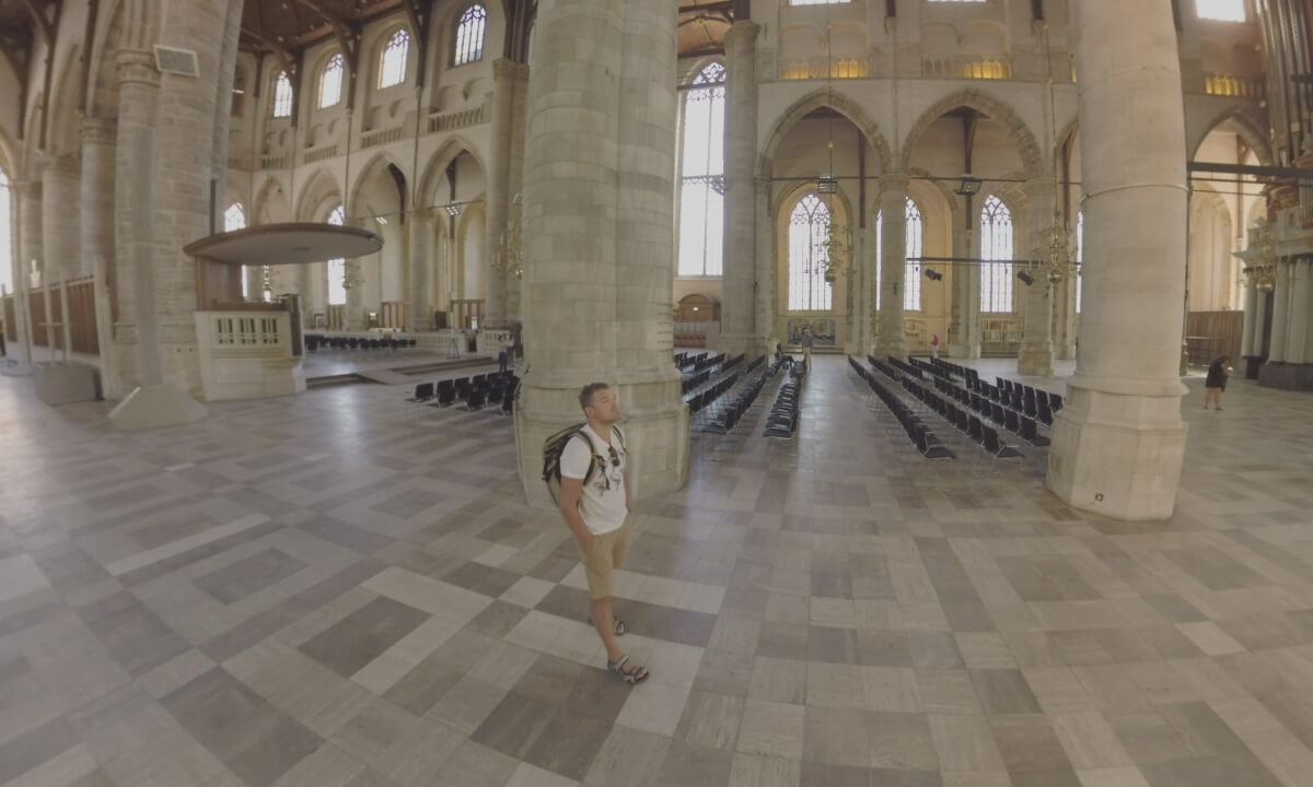 360 VR Interior of St. Lawrence Church in Rotterdam, Netherlands