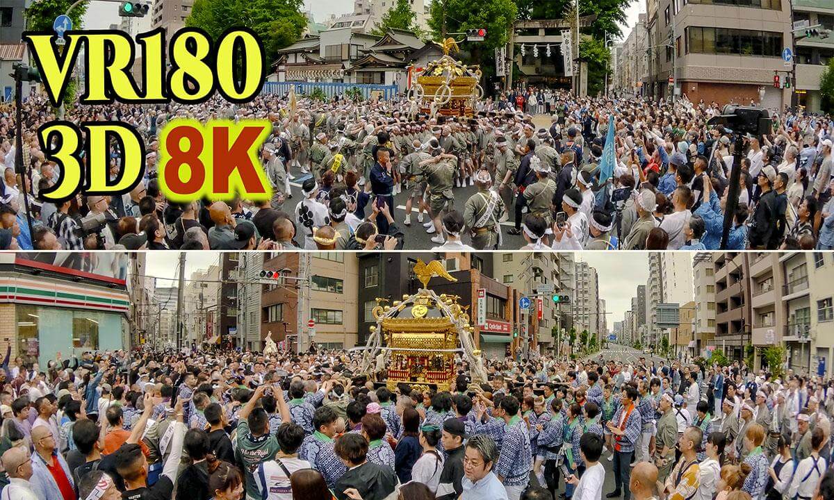 Tokyo's largest portable shrine at Torikoe Shrine Grand Festival in Tokyo , JAPAN