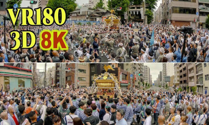 Tokyo's largest portable shrine at Torikoe Shrine Grand Festival in Tokyo , JAPAN