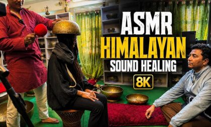 ASMR Himalayan Sound Healing session in stunning 8K VR. 🎧