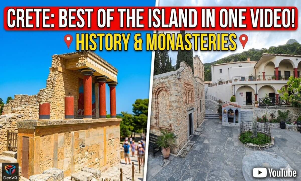 Crete 360° VR Tour: Knossos, Ancient Monasteries & Hidden Caves