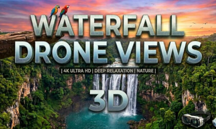 3D Waterfall Dive-Extreme FPV Drone Flight