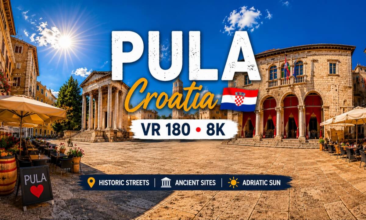 Walking Through Pula Croatia 🇭🇷 8K VR180 | Ancient Streets & Mediterranean Atmosphere