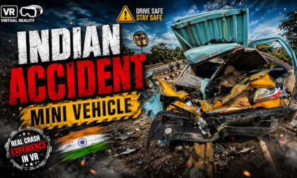 "Shocking road accident involving an Indian mini vehicle — experience the incident from a 360° perspective and witness how quickly situations can change on the road. Drive safely, stay alert."