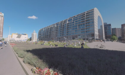 360 VR View of Rotterdam pedestrian area with Markthal, Netherlands