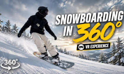Beginner Snowboarding in 360° VR | Red Slope Ride | Insta360 X5