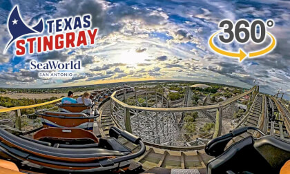 VR360 Texas Stingray Roller Coaster Back Row POV GoPro Max2  SeaWorld San Antonio 2025 10 24
