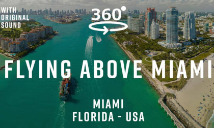 Miami Beach – Miami, Florida, USA 🇺🇸 | Small Plane Fly Tour 360° | Original Sound