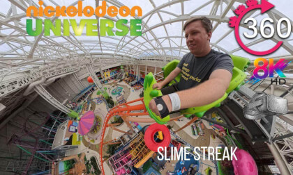 VR 360º Slime Streak Rollercoaster at Nickelodeon Universe