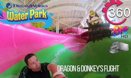 VR 360º Dragon & Donkey's Flight Water Slide at Dreamworks Waterpark