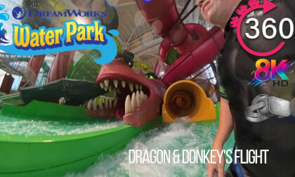 VR 360º Dragon & Donkey's Flight Water Slide at Dreamworks Waterpark