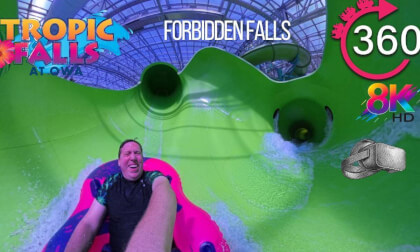 VR 360º Forbidden Falls Water Slide at Tropic Falls at OWA