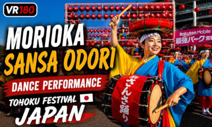Morioka Sansa Odori Dance Performance | Tohoku Festival VR180 🇯🇵