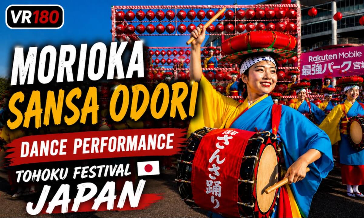 Morioka Sansa Odori Dance Performance | Tohoku Festival VR180 🇯🇵