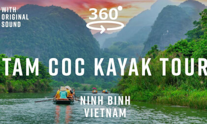 Tam Coc Kayak Tour – Ninh Binh, Vietnam 🇻🇳 | 360° River Adventure | Original Sound