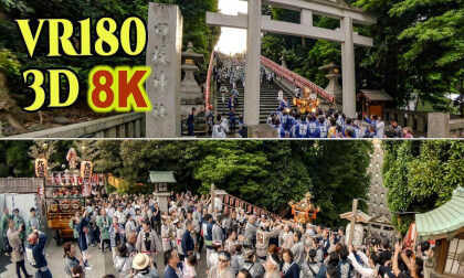 Joint procession of floats and portable shrines at Sanno-sai-Festival , Hie Shrine in Tokyo , JAPAN