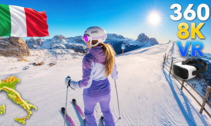 🇮🇹 Dolomites Skiing Val Gardena ⛷️ Seceda → Gardenissima to Santa Cristina  | 8 km Ski Descent | 360° 8K VR