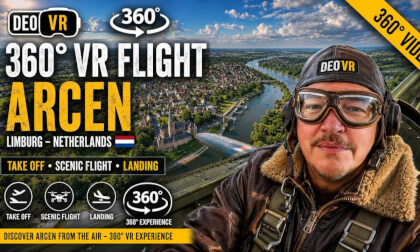 360° VR Experience: Flying Above Arcen, Limburg, Netherlands | Takeoff to Landing