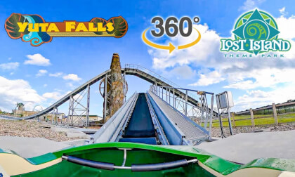 VR 360 Yuta Falls On Ride POV Lost Island Theme Park 2024 08 16