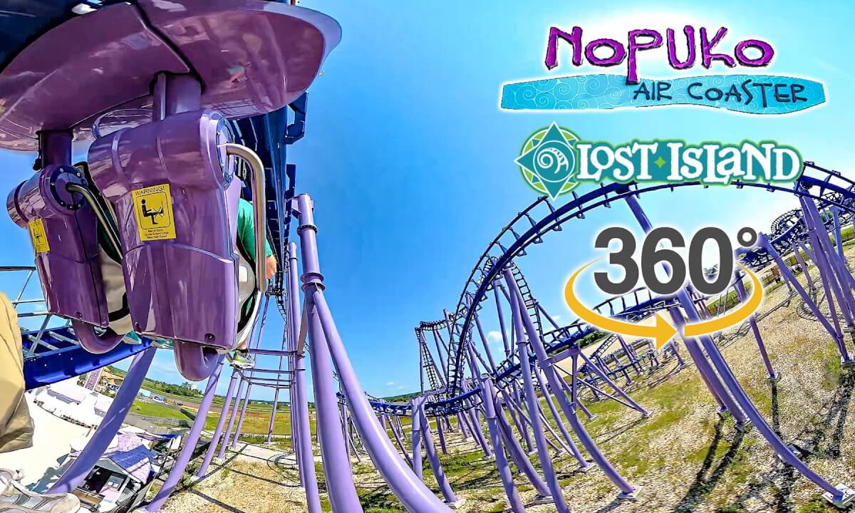 VR 360 Nopuko Air Coaster On Ride POV Lost Island Theme Park 2024 08 16