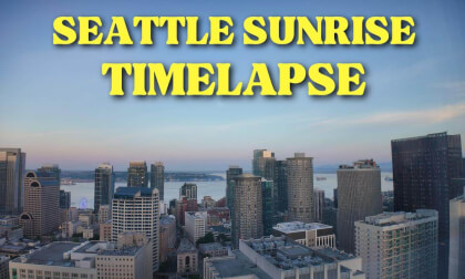 Seattle Sunrise Facing Elliott Bay Timelapse