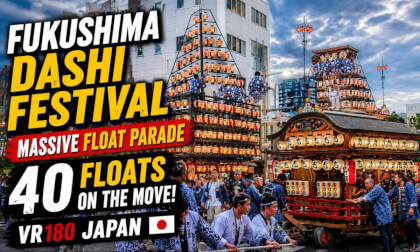 Fukushima Dashi Festival Procession 🇯🇵 | Massive Float Parade in Japan VR180