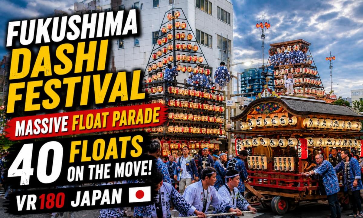 Fukushima Dashi Festival Procession 🇯🇵 | Massive Float Parade in Japan VR180