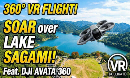 [VR 360°] Flying over Lake Sagami: Immersive Drone Walk in the Sky (DJI Avata 360)