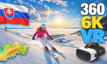 Epic Skiing 🇸🇰 Tatranská Lomnica 360 6K VR  🎿 Ski Descent from Skalnaté Pleso to Štart