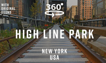 High Line Park – New York City, USA 🇺🇸 | 360° Walking Tour | Original Sound