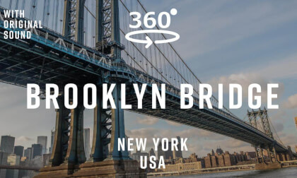 Brooklyn Bridge – New York City, USA 🇺🇸 | 360° Walking Tour | Original Sound