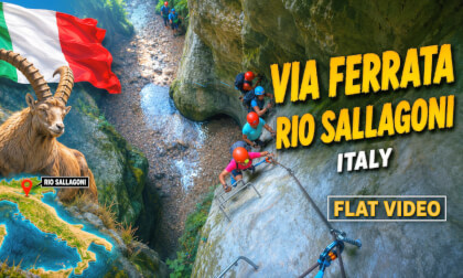 Via Ferrata Rio Sallagoni 🇮🇹 | Through the Canyon Beneath Drena Castle | Italy | Flat Video