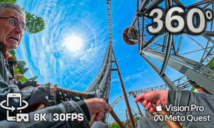 360 VOLTRON NEVERA 8K 😮 MOST INTENSE! unreal Roller Coaster onride VR POV 🟥 Europa Park HDR Quest 3 Apple Vision Pro