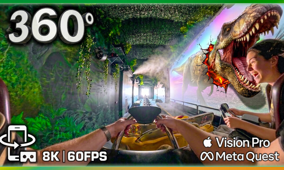 360 VELOCIRAPTOR: intense Roller Coaster onride VR POV 8K 🟥 IMG Worlds Dubai - 60fps HDR Quest 3 Apple Vision