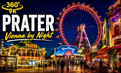 🇦🇹 Prater Vienna Austria 360° Walking Tour – Night Lights in 4K VR