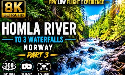 Homla River FPV Adventure Part 3 — Through Rapids and Forest Canyon | 8K 360 VR Norway