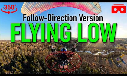 360° | VR | Follow-Direction | Paramotor Flying Low On A Soggy March Day In New York | Music Video