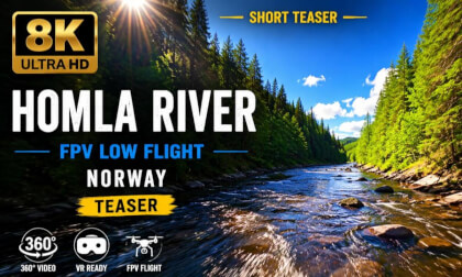 Homla River Adventure — 8K 360 VR Teaser | Low Flight Above a Norwegian Forest River