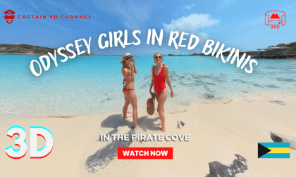 Odyssey Girls in red bikinis in the Pirate Cove VR Video Odyssey Girls in red bikinis in the Pirate Cove VR