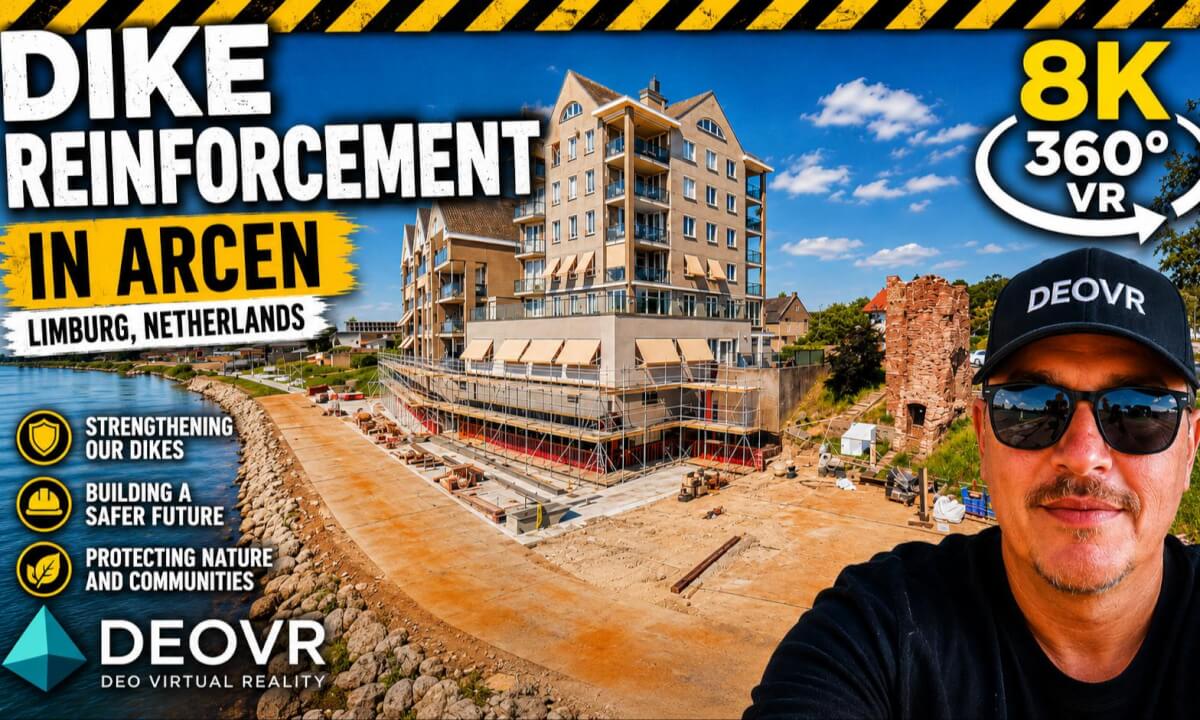 Arcen Dike Reinforcement Project 🇳🇱 | 8K 360° VR Tour Along the River Maas
