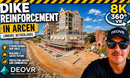 Arcen Dike Reinforcement Project 🇳🇱 | 8K 360° VR Tour Along the River Maas