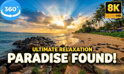 Relaxing Beach Timelapse 🌅 | Midigama Beach, Sri Lanka | 8K 360° VR Experience