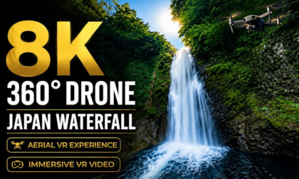 Akiu Otaki Waterfall, Sendai Japan | 8K 360° VR Drone Flight