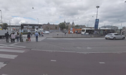 360 VR Amsterdam street view and distant Rijksmuseum, Netherlands