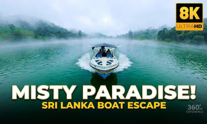 🌫️🚤 Misty Morning Boat Ride on Gregory Lake, Sri Lanka 🇱🇰 | Relaxing Nature Escape | 8K VR