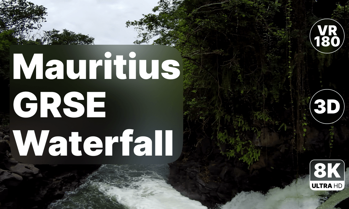 Mauritius GRSE Waterfall - Scenic Walk to the Falls 8K 180 3D