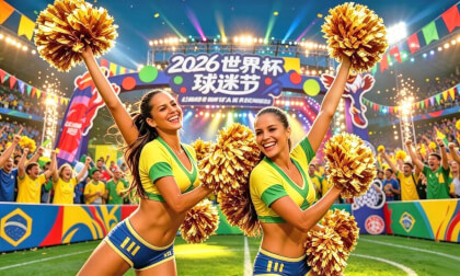 (VR 180) )Market Carnival ｜ Football Girls ｜Dancing Together
