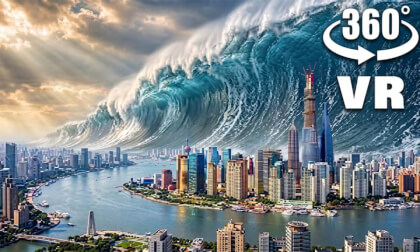 360° Giant Tsunami Hits the City VR 8K🌊