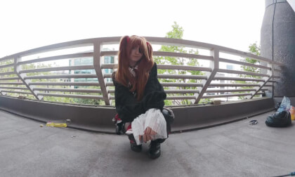 beaty cosplayers Sayaka, Asuka, and Sun
