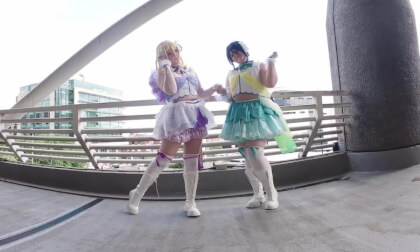 Idol cosplayers Lovelive and Tamon